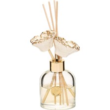 Karokstore 130 ml Cam Şişe Seramik Çiçek Taşlı Bambu Çubuklu Dark Oda Kokusu