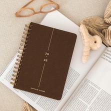 Karokstore 2026 A5 Spiralli Haftalık Ajanda 12 Aylık - Kahverengi
