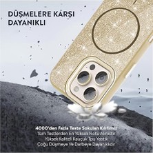 Karokstore Kılıf M-Safe Şarj Özellikli Parlayan Simli Sararmaz Kılıf (, 16 Pro)