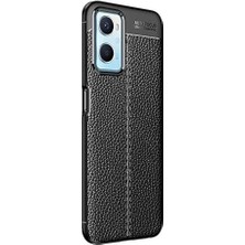 Karokstore Oppo A36 Için Kılıf Deri Dokulu Silikon Siyah [A36 ile Uyumlu Kılıf - Siyah]