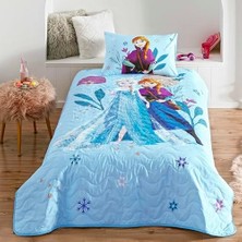 Karokstore Flower Power Cpp Standart Pamuk-Polyester Nevresim Takımı, Mavi, Tek Kişilik