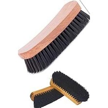Karokstore Ahşap Saplı 16 cm Kaliteli Siyah Tüylü Sert Ayakkabı Elbise Araba Koltuk Kumaş Temizlik Fırçası