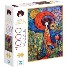 Karokstore Pelerinli Kadın 1000 Parça 2,2mm Kalınlık 48X68CM Profesyonel Hobi Puzzle Yapboz Serisi