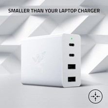 Karokstore Usb-C Gan Şarj Cihazı - Taşınabilir Hızlı Şarj Cihazı (2x Usb-C, 2x Usb-A, Abd, Ab ve Ingiltere Portlu) Beyaz
