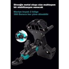 Karokstore GA34 Motosiklet Bisiklet Telefon Tutucu Ister Ayna Ister Gidon Tuttur Ikisi Bir Arada Şok Emici Damperli