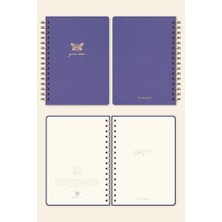 Karokstore A5 Spiralli Sert Kapak Kareli Tarihsiz Not Defteri Lila