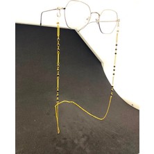 Optic Plus Siyah Sıralı Boncuklu Gözlük Zinciri / Ipi