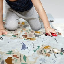 Karokstore Hayvanlar Atlası Tasarımlı Çocuk Oyun Matı - Bebek Oyun Halısı