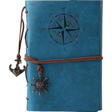 Karokstore Doldurulabilir Notebook, Birinci Sınıf Pu-Deri Klasik Kabartmalı Travel Journal Günlük Boş Sayfa ve Retro Kolye Ucu