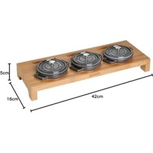 Karokstore Ahşap 3'lü Mini Tencere Standı