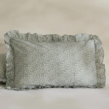 Karokstore Fırfırlı 2'li Yastık Kılıfı Yeşil