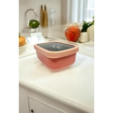 Karokstore Dikdörtgen Saklama Kabı 1,40 L Pembe VP-930, Pembe