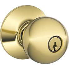 Karokstore F51A Orb 605 Yörünge Topuzu Anahtarlı Giriş Kilidi, Parlak Pirinç