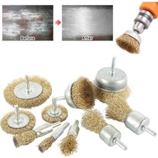 Karokstore Tel Fırça Seti Pas Yağ Kir Boya Yapışkan Çözücü 6'lı Pimli Matkap Tel Fırça Seti