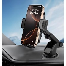 Karokstore Otomatik Klipsli Araba Telefon Tutucu Cam ve Torpido Için Yüksek Kalite Yapışkan, Ayarlanabilir Yükseklik ve Yakınlık Ergonomik Tasarım Araç Telefon Tutucu