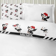 Karokstore Stripe Standart Pamuk Nevresim Takımı, Siyah, Beyaz, Bebek