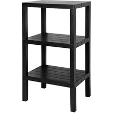 Karokstore 3 Katlı Köşe Rafı | Banyo, Mutfak ve Kiler Için Yer Tasarruflu Organizer | Çok Amaçlı Plastik Raf | 3 Farklı Renk Seçeneği (38X29X74CM) (Siyah)