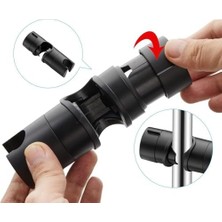 Karokstore Ayarlanabilir Duş Başlığı Boru Gezeri Mafsal Sürgü Askısı KY101 (Siyah)
