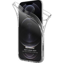 Karokstore 16 Pro Max Kılıf 6 Tarafı Tam Full Koruma 360 Clear Soft Şeffaf [ 16 Pro Max ile Uyumlu Kılıf - Şeffaf]