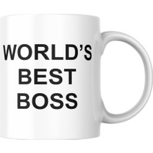 Karokstore World's Boss Baskılı Kupa Bardak Hediyelik Çay Kahve Kupası Coffee Mug