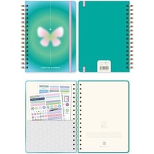 Karokstore A5 Spiralli Süresiz Renkli Planlayıcı Ajanda Motivasyon Sayfalı Kelebek