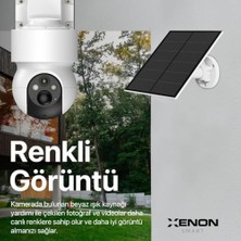 Karokstore Smart Akıllı Dış Mekan Güvenlik Kamerası 350° Hareket Tespiti/takibi Fhd Video IP65 Su Geçirmez Gece Görüşü Çift Yönlü Ses Bulut/yerel Depolama LED Aydınlatmalı 4g Güneş Enerjili Kamera X7262
