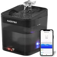 Karokstore Haustier WF004 Akıllı Kedi Köpek Su Sebili Su Şelalesi Su Pınarı, Uv Su Filtrelemeli - Smart Wifi - App, Bpa Içermez,ultra Sessiz (Siyah)