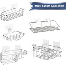 Karokstore 10'lu Su Geçirmez Yapışkanlı Raf Askısı - Duş Köşe Rafı ve Sabunluk Asma Kancası - 2,5 kg Taşıma Kapasiteli Şeffaf Klips - Seramik, Cam, Mermer, Metal Uyumlu - Delmeden Asma Aparatı