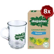 Karokstore Doğadan Rezene Bitki Çayı 20' Li x 8 ve Doğadan Cam Bardak Hediyeli