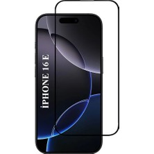 Elixem İphone 16E Uyumlu Tam Kaplayan 5D Çerçeveli Ekran Koruyucu Temperli Cam