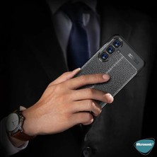 Karokstore Galaxy A55 Kılıf Deri Dokulu Silikon Siyah [galaxy A55 ile Uyumlu Kılıf - Siyah]
