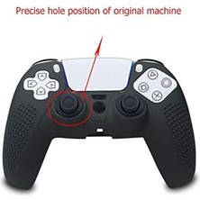 Karokstore Tikhell Kaymaz Çizilmeye Dayanıklı Yumuşak Silikon Kılıf Dualsense Koruyucu Kapak Için Ps 5 Ps5 Kablosuz Denetleyici Aksesuarları (Siyah)