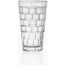 Karokstore 380ML 6 Adet Kokteyl Seti, Kristal Kare Desenli Cam Bardak, Soğuk Içecekler Için Borosilikat Cam, Buzlu Içecekler,kokteyller Için Ideal Ergonomik Tasarım