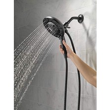 Karokstore 5-Spray IN2ITION Çift Duş Başlığı, El Spreyi, H2OKINETIC Mat Siyah Duş Başlığı, Hortum, Duş Başlıkları, El Duş Başlıkları, Manyetik Yerleştirme, Mat Siyah 58480-BL25-PK