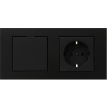 Karokstore Grano Siyah 2'li Set Anahtar ve Topraklı Priz Set