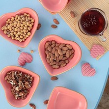 Karokstore Mat Pembe Altın Fileli Kalp Çerezlik/sosluk 14 cm 6 Adet