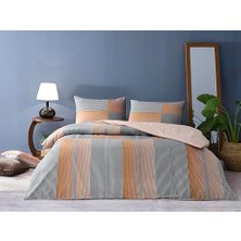 Karokstore Miles  Standart Pamuk Nevresim Takımı, Turuncu, Çift Kişilik