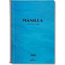 Karokstore Lé 41100/1 Manila Notebook Yumuşak Kapak, 1.hamur Kağıt Spiralli, Mavi