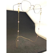 Optic Plus Italyan Zincirli Küp Taşlı Gözlük Zinciri / Ipi Mor