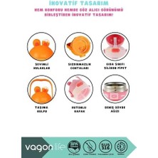 Karokstore 430ML Sevimli Kulaklı Eğitici Matematik Çevirmeli Oyunlu Pipetli Askılı Kulplu Çocuk Çelik Termos (Mavi)