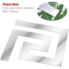 Karokstore Ayna Duvar Stickerı, 30 Parça Çıkarılabilir Kendinden Yapışkanlı Akrilik Ayna Duvar Dekoru, Geometrik Yunan Desenli, Oturma Odası Yatak Odası Tv Arka Planı Duvar Dekorasyonu (Gümüş)