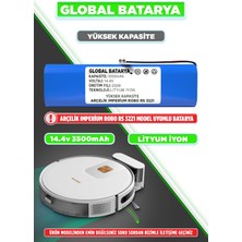 Global Batarya Arçelik Imperium Robo Rs 3221 Uyumlu Akıllı Robot Süpürge Bataryası 14.4V 3500MAH Pil (Yüksek Kapasite)