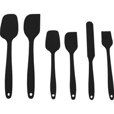 Karokstore 6'lı Silikon Mutfak Seti, Yapışmaz Spatula, Kaşık, Bıçak, Pasta Fırçası, Yumurta Fırçası Yanmaz Yapışmaz Mutfak Pasta Slikon Yumurta Fırçası Kaşık Bıçak Spatula Seti