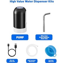 Karokstore Myvision Otomatik Içme Suyu Pompası, USB Şarj, Evrensel 5 Galon Şişe Için Taşınabilir Elektrikli Su Sebili Anahtarı - Siyah