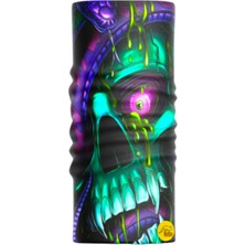 Motobir Baf-Bandana Tek Göz Yeşil Kuru Kafa Mor Yılan