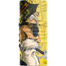 Motobir Baf-Bandana Şapkalı Gözlüklü Sarı Fon Yaşlı Adam