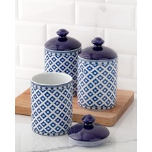 Karokstore Dames 3'lü Baharatlık Seti, Mavi & Beyaz