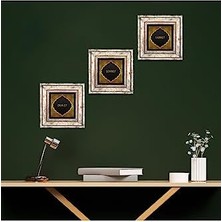 Karokstore Dua Et, Şükret, Sabret Taş Duvar Tablosu - Çerçeveli Taş Tablo - Dekoratif Duvar Sanatı - Modern Ev ve Ofis Duvar Dekoru T3-31