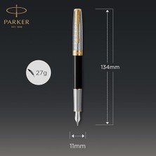 Karokstore Metal Siyah Gt Dolma Kalem 18K, F Uç