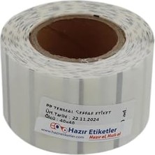 Karokstore Pp Şeffaf Termal Rulo Etiket 40MM x 40MM Çap Ruloda 500 Adet